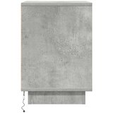 Noćni ormarić s LED svjetlima siva boja betona 38x34x50 cm | shoptok.hr
