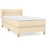  Krevet s oprugama i madracem krem 90 x 200 cm od tkanine | shoptok.hr