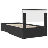  Krevetna konstrukcija s uzglavljem Crna i srebrna 100 x 200 cm | shoptok.hr