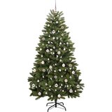 vidaXL Umestno božično drevo z LED lučmi Zelena 210 cm PVC in kovina | Shoptok.si