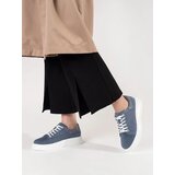 GOODIN Blue leather sneakers with a thick sole | Shoptok.si