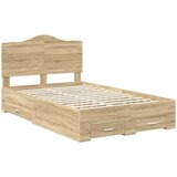  Okvir za krevet s uzglavljem Sonoma hrast 135 x 190 cm | shoptok.hr