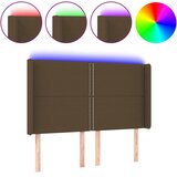  LED uzglavlje tamnosmeđe 147x16x118/128 cm od tkanine | Eponuda.com