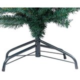 vidaXL Ozka umetna novoletna jelka s stojalom zelena 210 cm PVC | Shoptok.si