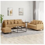 vidaXL 3-dijelni set sofa s jastucima smeđi baršunasti | shoptok.hr