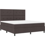 Box Spring Krevet s madracem Tamnosmeđa Super King Tkanina | shoptok.hr