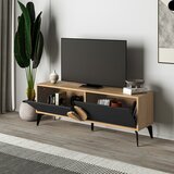 Marckeric Crna/u prirodnoj boji TV komoda u dekoru hrasta 140x51 cm Vae – | shoptok.hr