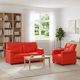  Set sofe 2 pcs Crvena Umjetna koža | shoptok.hr
