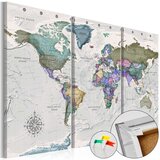  Slika na plutenoj podlozi - World Destinations (3 Parts) [Cork Map] 120x80 | shoptok.hr