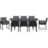  Vrtni set za objed 9 kom. Crna poliratan | shoptok.hr