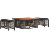  Komplet za jedilnico v vrtu 3 pcs Siva in temno siva poli ratan, (5000301171) | Shoptok.si