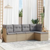 vidaXL 5-dijelni vrtni set sofa s jastucima bež od poliratana Cijene