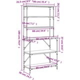  Pekarski stalak sa 6 razina dimljenog hrasta 90x40x180cm drveni | shoptok.hr