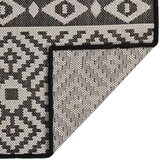 Vanjski tepih ravnog tkanja 120 x 170 cm crne pruge | shoptok.hr