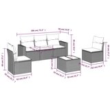 vidaXL 6-dijelni set vrtnih sofa s jastucima bež od poliratana | shoptok.hr