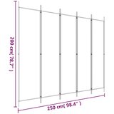Sobna pregrada s 5 panela crna 250x200 cm od tkanine | shoptok.hr