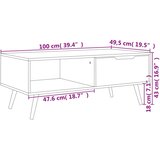  Stolić za kavu crni 100 x 49,5 x 43 cm od konstruiranog drva | shoptok.hr