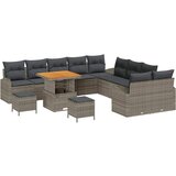 vidaXL Vrtna sedežna garnitura z blazino 13 pcs Siva poli ratan, (5000154282) | Shoptok.si