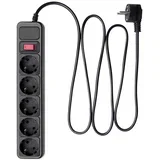 RÉGUA DE PROTEÇÃO CONTRA SURTOS AKYGA AK-SP-06B COM 5 TOMADAS CEE 7/3 E CABO DE 3 METROS PARA COMPUTADOR., (5000261682)