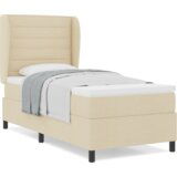 Box Spring Krevet s Madracem Krem 90x200 cm Tkanina | shoptok.hr