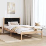  konstrukcija postelje z vzglavjem črna 100 x 200 cm blago, (5000084596) | Shoptok.si