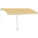  Samostojeća tenda na ručno uvlačenje 400 x 350 cm žuto-bijela | shoptok.hr