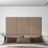 vidaXL Stenski paneli 12 kosov kapučino 60x15 cm umetno usnje 1,08 m² Cene