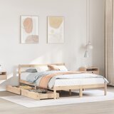 vidaXL Posteljni okvir brez vzmetnice 140x190 cm trdna borovina Cene