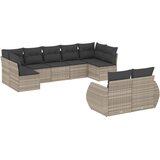  9-dijelni set vrtnih sofa od poliratana s jastucima svjetlosivi | shoptok.hr