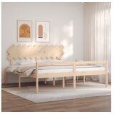 vidaXL Kreveta s uzglavljem 200 x 200 cm od masivnog drva | shoptok.hr