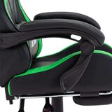 In Racing stol z oporo za noge zeleno in črno umetno usnje | Shoptok.si