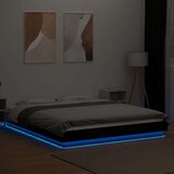  Okvir kreveta s LED svjetlima crni 150 x 200 cm drveni | shoptok.hr