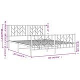  Metalni okvir kreveta uzglavlje i podnožje crni 160x200 cm | shoptok.hr