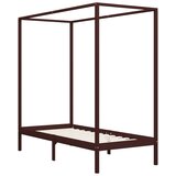 Maison Chic Posteljni okvir - Enojna postelja - Postelja za odrasle z baldahinom temno rjav iz borovine 90x200 cm, (21695594) Cene