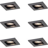 QAZQA Komplet 6 Moderni vgradni reflektor bronasto-sive barve GU10 50 mm okrogel nagibni - Qure | Shoptok.si