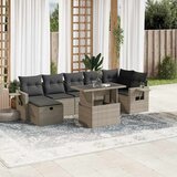 8-dijelni set vrtnih sofa od poliratana s jastucima svjetlosivi | shoptok.hr