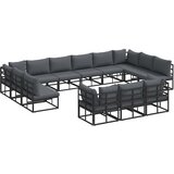  Sjedeća garnitura za vrt 13 kom. Crna Aluminij | shoptok.hr