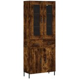  Visoka komoda dimljeni hrast 69,5x34x180 cm konstruiranog drva Slike