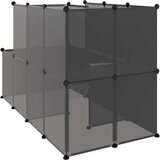 vidaXL Ograda za male živali črna 142x74x93 cm PP in jeklo | Shoptok.si