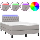  box spring s madracem LED svjetlosivi 120x200 cm tkanina | shoptok.hr