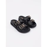 GOODIN Black flat flip-flops with buckles | shoptok.hr