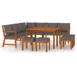  11-dijelni vrtni blagovaonski set s jastucima od drva bagrema | shoptok.hr