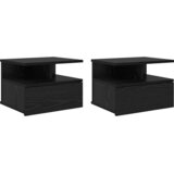  Lebdeća noćna ormarić Zidne 2 pcs Crni hrast 40 x 31 x 28 cm | shoptok.hr