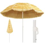 vidaXL Senčnik za na plažo naravne barve 300 cm havajski stil, (20965278) Cene