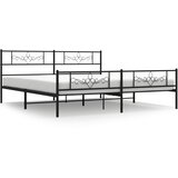  Metalni okvir kreveta uzglavlje i podnožje crni 200x200 cm | shoptok.hr
