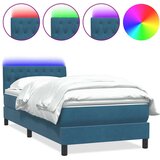 Box spring postelja z vzmetnico temno modra 90x220 cm žamet, (22054071) | Shoptok.si