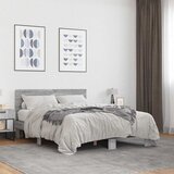  Okvir kreveta boja hrasta 120x200 cm konstruirano drvo i metal Siva 120 x 200 cm Cijene