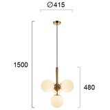  Luster na sajli JOLIN 4xG9/5W/230V zlatna | Eponuda.com