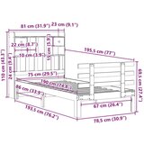 vidaXL Knjižna postelja brez vzmetnice 75x190 cm trdna borovina | Shoptok.si