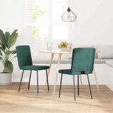 vidaXL Jedilni stol 2 kosa temno zelen žamet | Shoptok.si